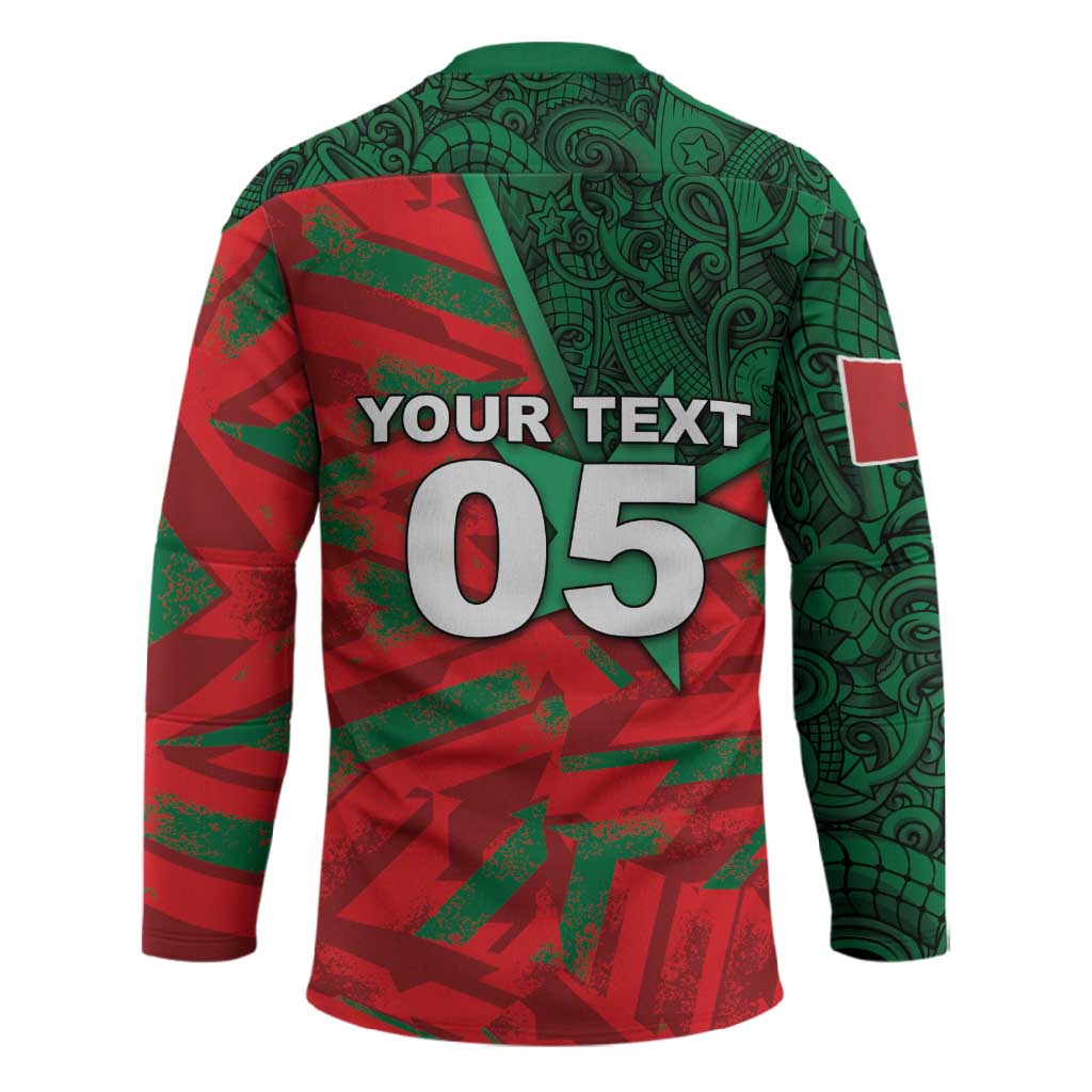 Custom Morocco Football Hockey Jersey Pentagram Red Lion African