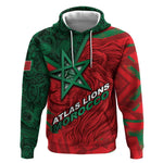 Custom Morocco Football Hoodie Pentagram Red Lion African