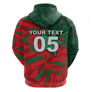 Custom Morocco Football Hoodie Pentagram Red Lion African