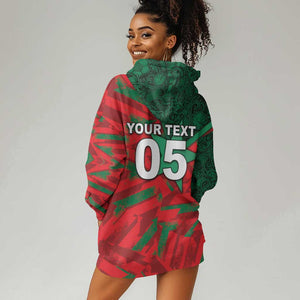 Custom Morocco Football Hoodie Dress Pentagram Red Lion African