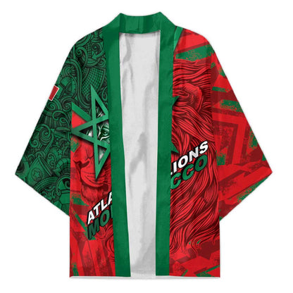 Custom Morocco Football Kimono Pentagram Red Lion African