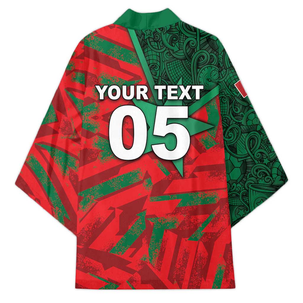 Custom Morocco Football Kimono Pentagram Red Lion African