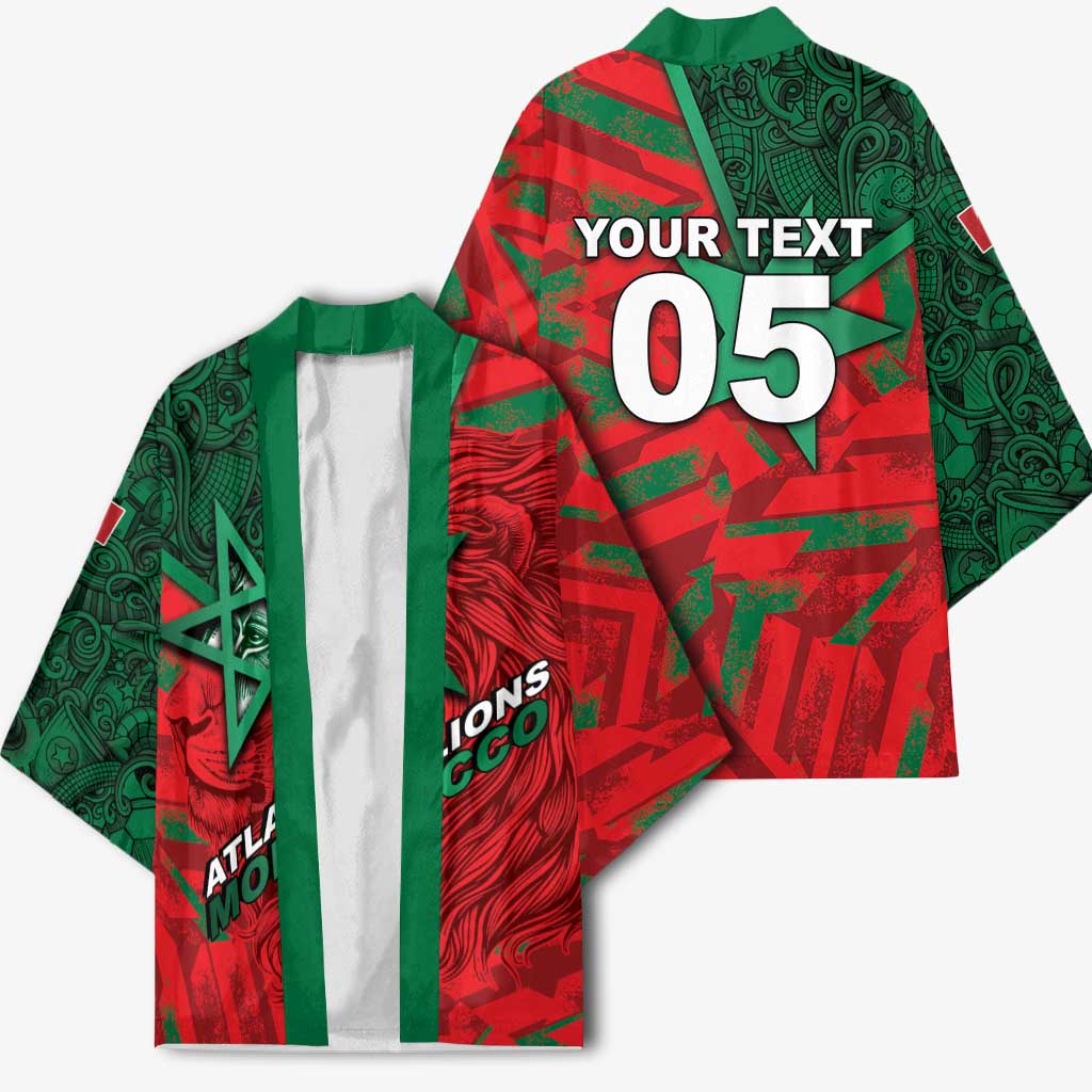 Custom Morocco Football Kimono Pentagram Red Lion African