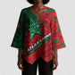 Custom Morocco Football Kimono Sleeve Blouse Pentagram Red Lion African