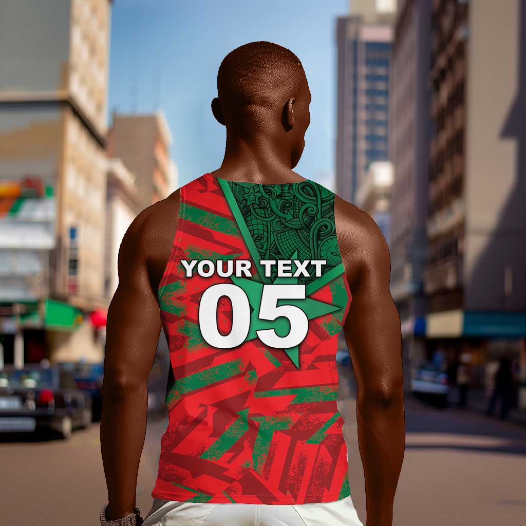 Custom Morocco Football Men Tank Top Pentagram Red Lion African