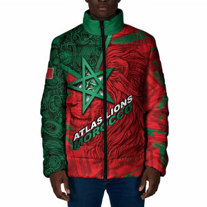 Custom Morocco Football Padded Jacket Pentagram Red Lion African