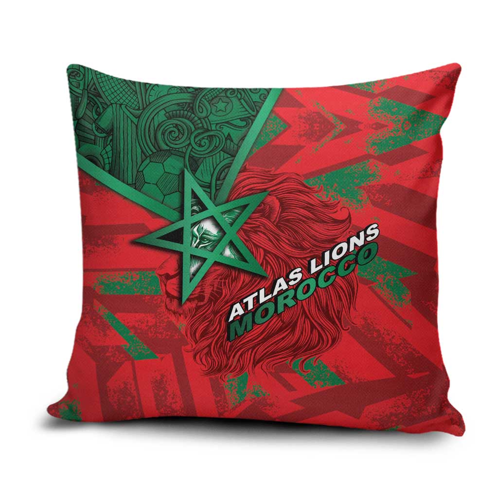 Morocco Football Pillow Cover Pentagram Red Lion African