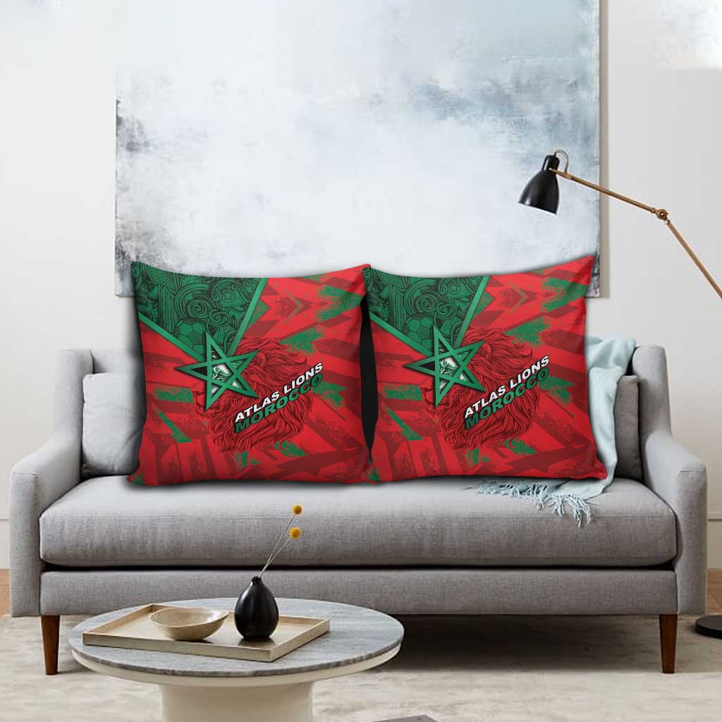Morocco Football Pillow Cover Pentagram Red Lion African
