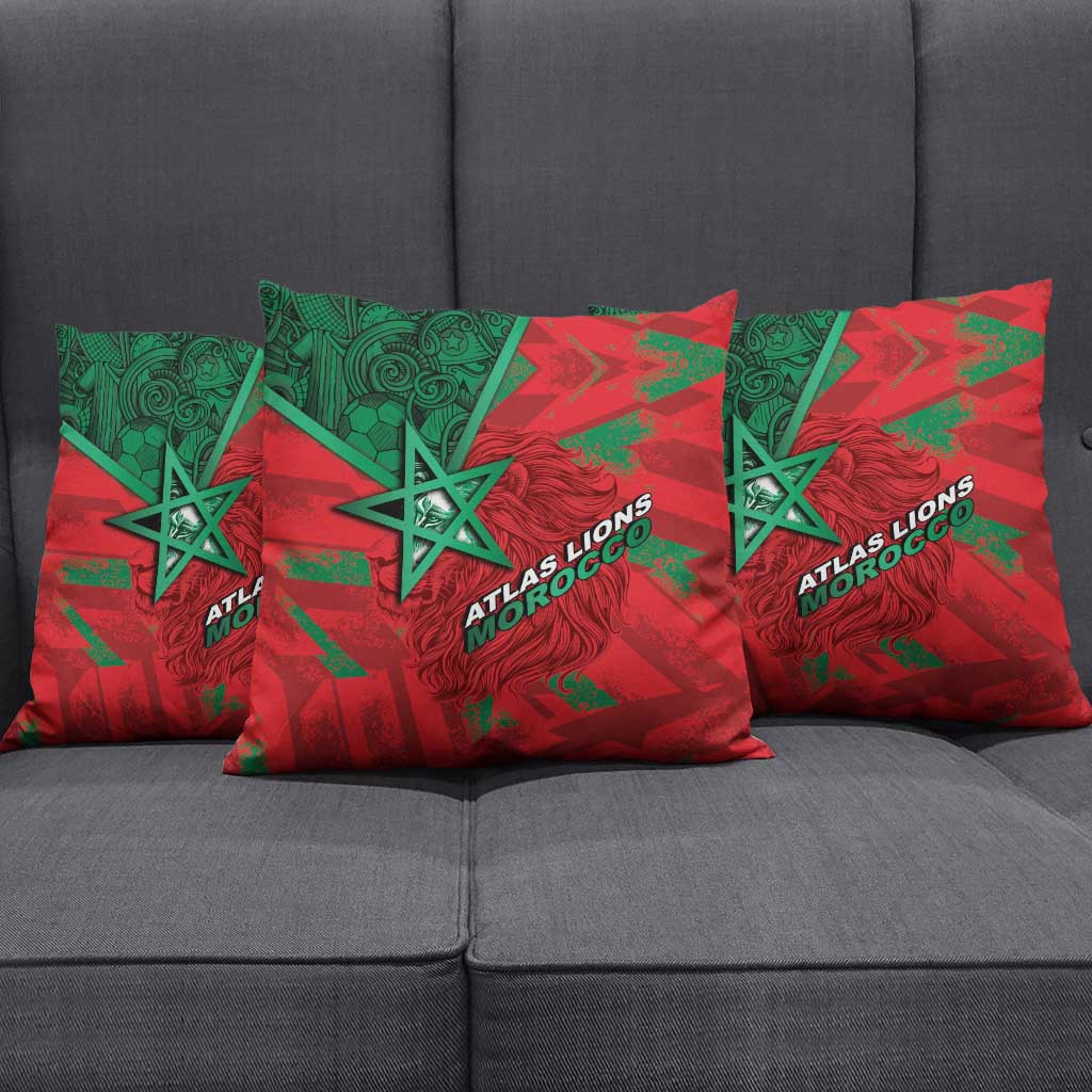 Morocco Football Pillow Cover Pentagram Red Lion African