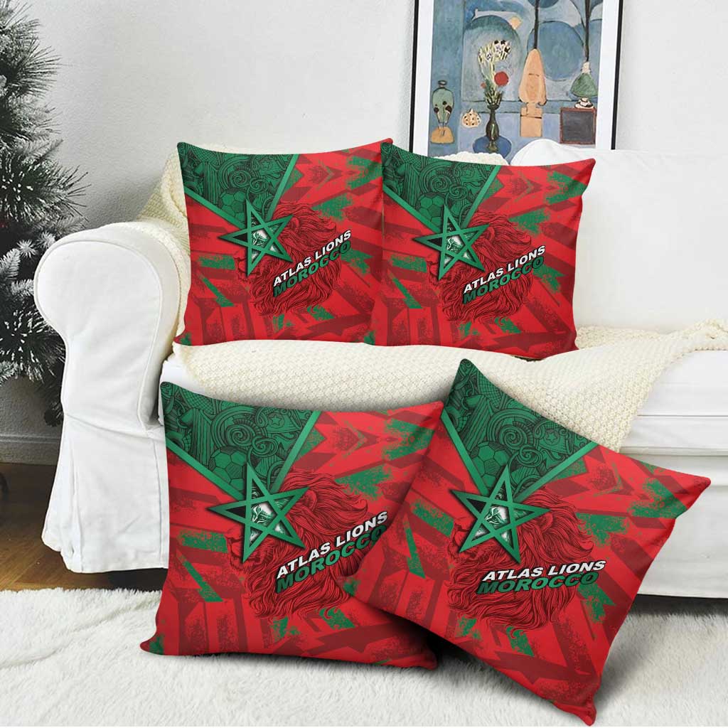 Morocco Football Pillow Cover Pentagram Red Lion African