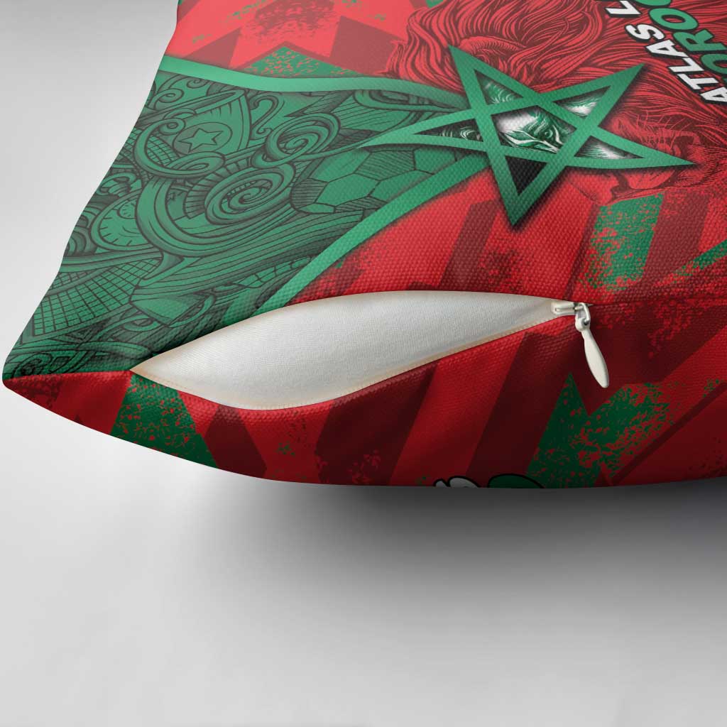 Morocco Football Pillow Cover Pentagram Red Lion African