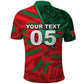 Custom Morocco Football Polo Shirt Pentagram Red Lion African
