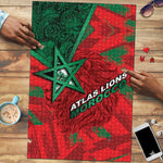 Morocco Football Puzzle Pentagram Red Lion African