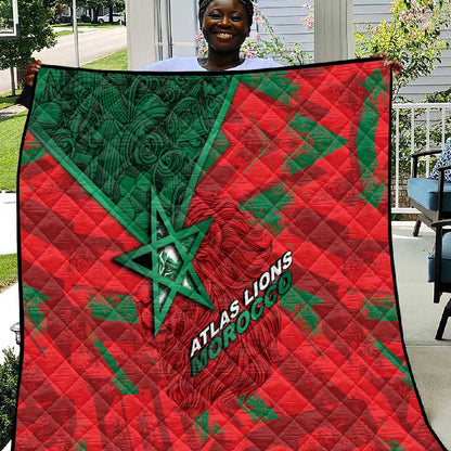 Morocco Football Quilt Pentagram Red Lion African