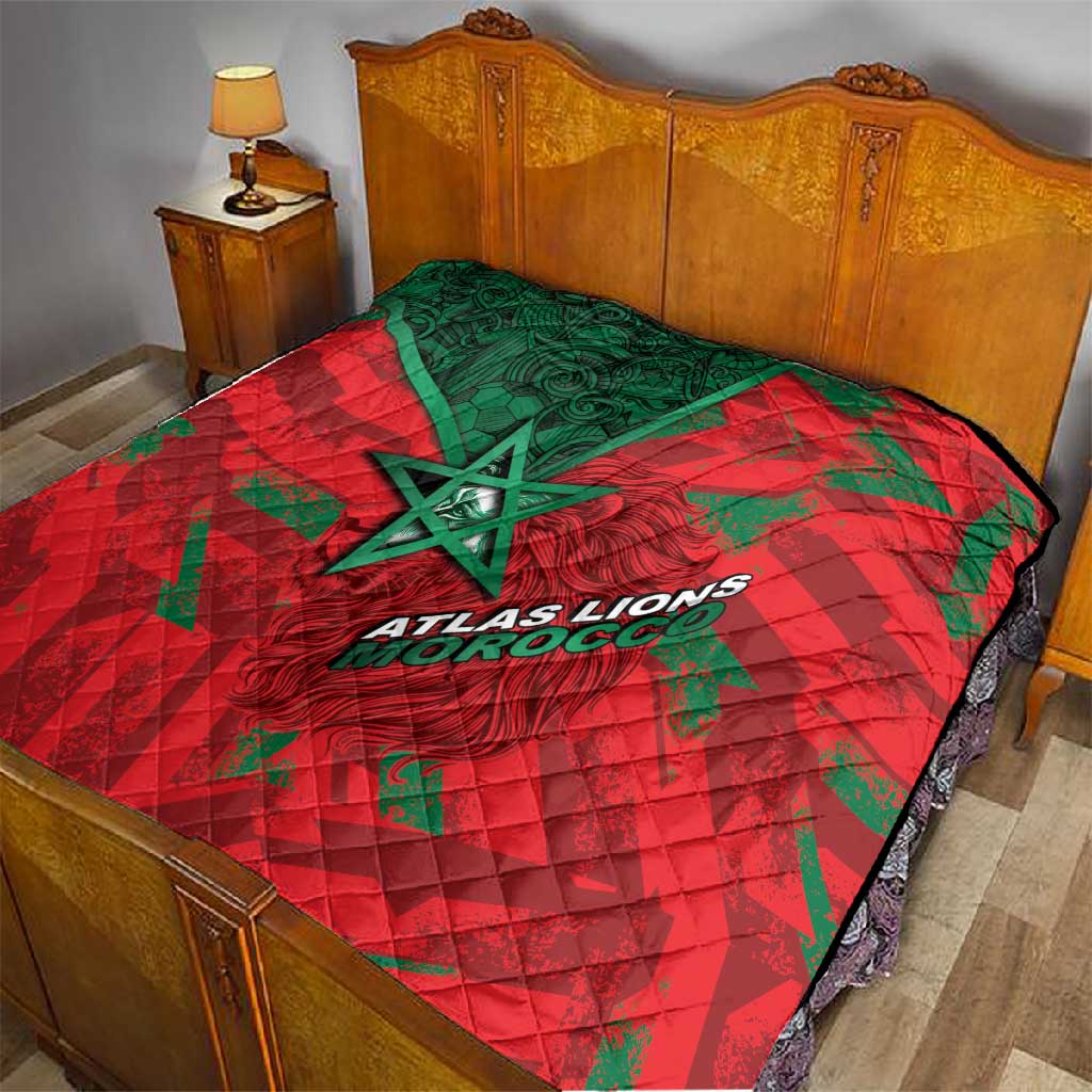 Morocco Football Quilt Pentagram Red Lion African