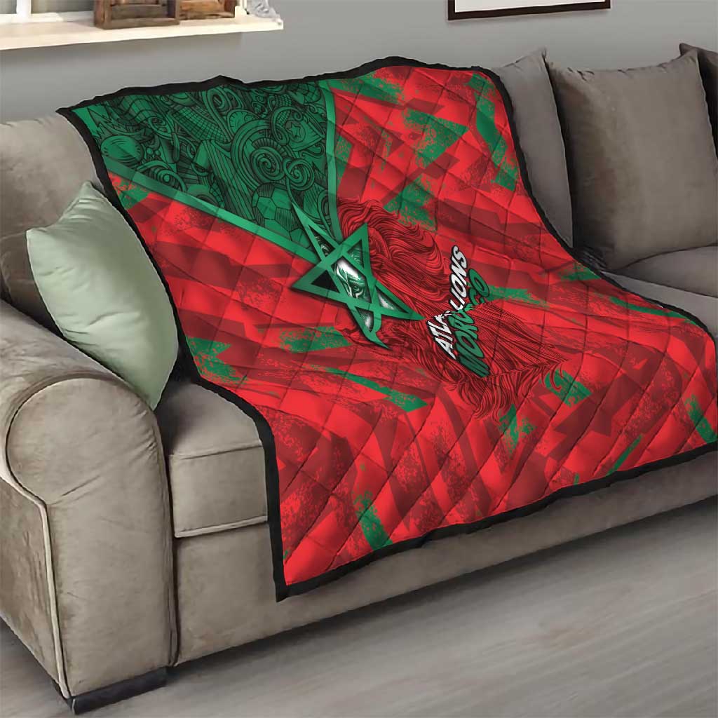 Morocco Football Quilt Pentagram Red Lion African