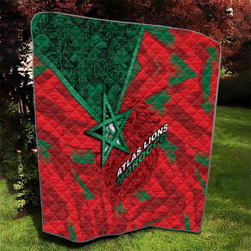 Morocco Football Quilt Pentagram Red Lion African