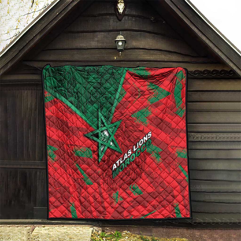 Morocco Football Quilt Pentagram Red Lion African