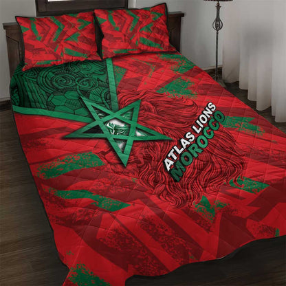 Morocco Football Quilt Bed Set Pentagram Red Lion African
