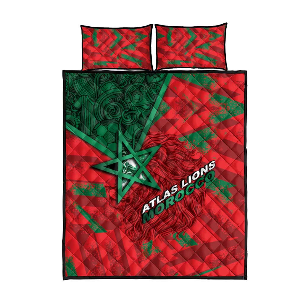 Morocco Football Quilt Bed Set Pentagram Red Lion African