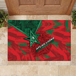 Morocco Football Rubber Doormat Pentagram Red Lion African
