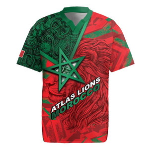 Custom Morocco Football Rugby Jersey Pentagram Red Lion African