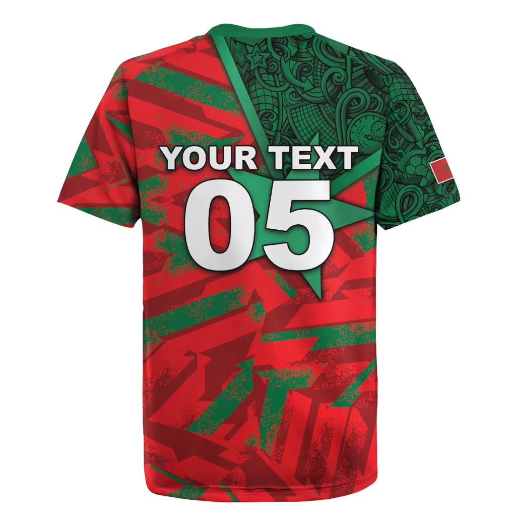 Custom Morocco Football Rugby Jersey Pentagram Red Lion African