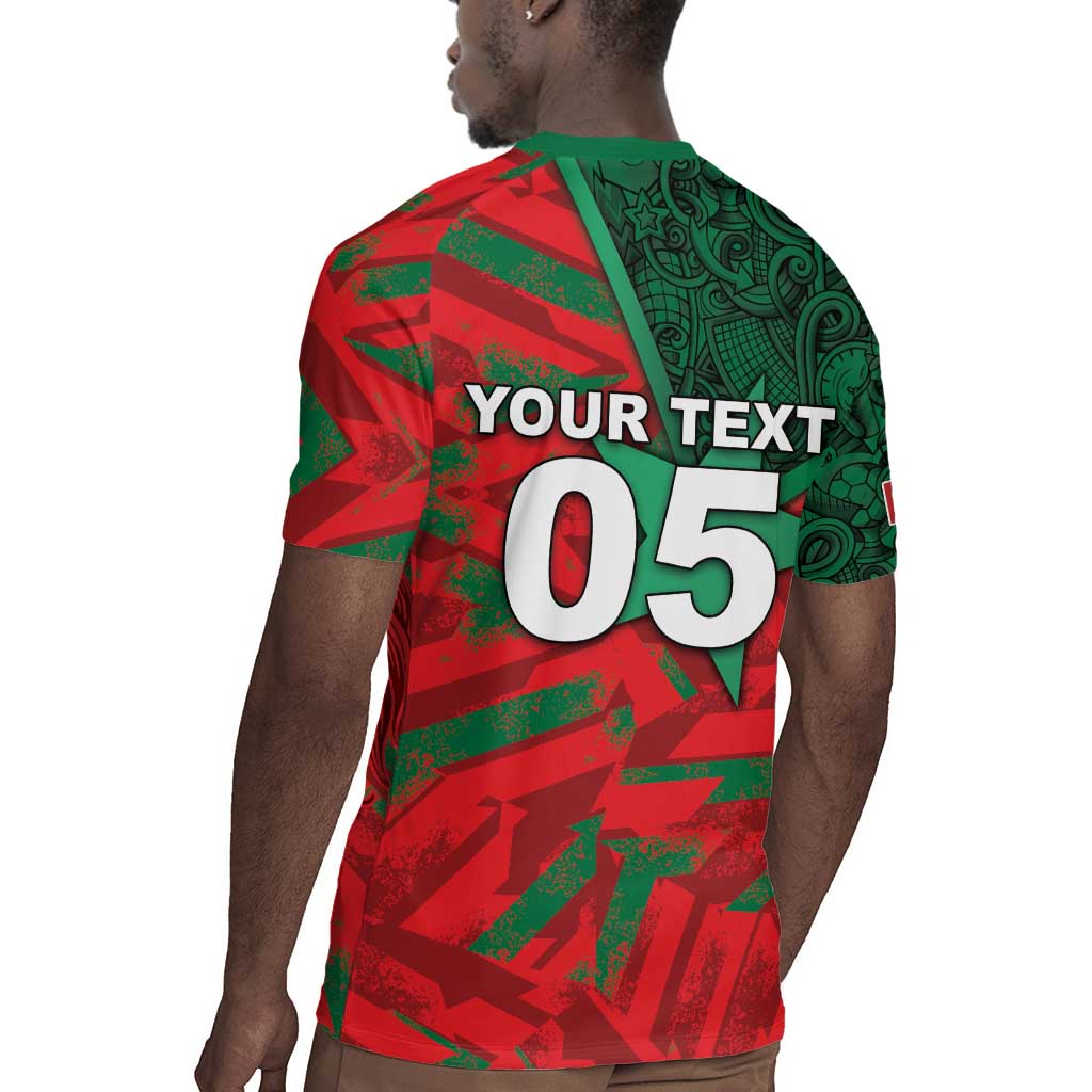 Custom Morocco Football Rugby Jersey Pentagram Red Lion African