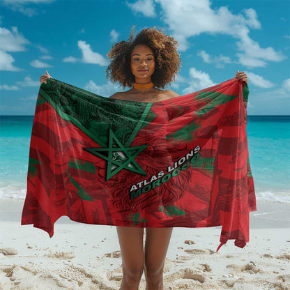 Morocco Football Sarong Pentagram Red Lion African