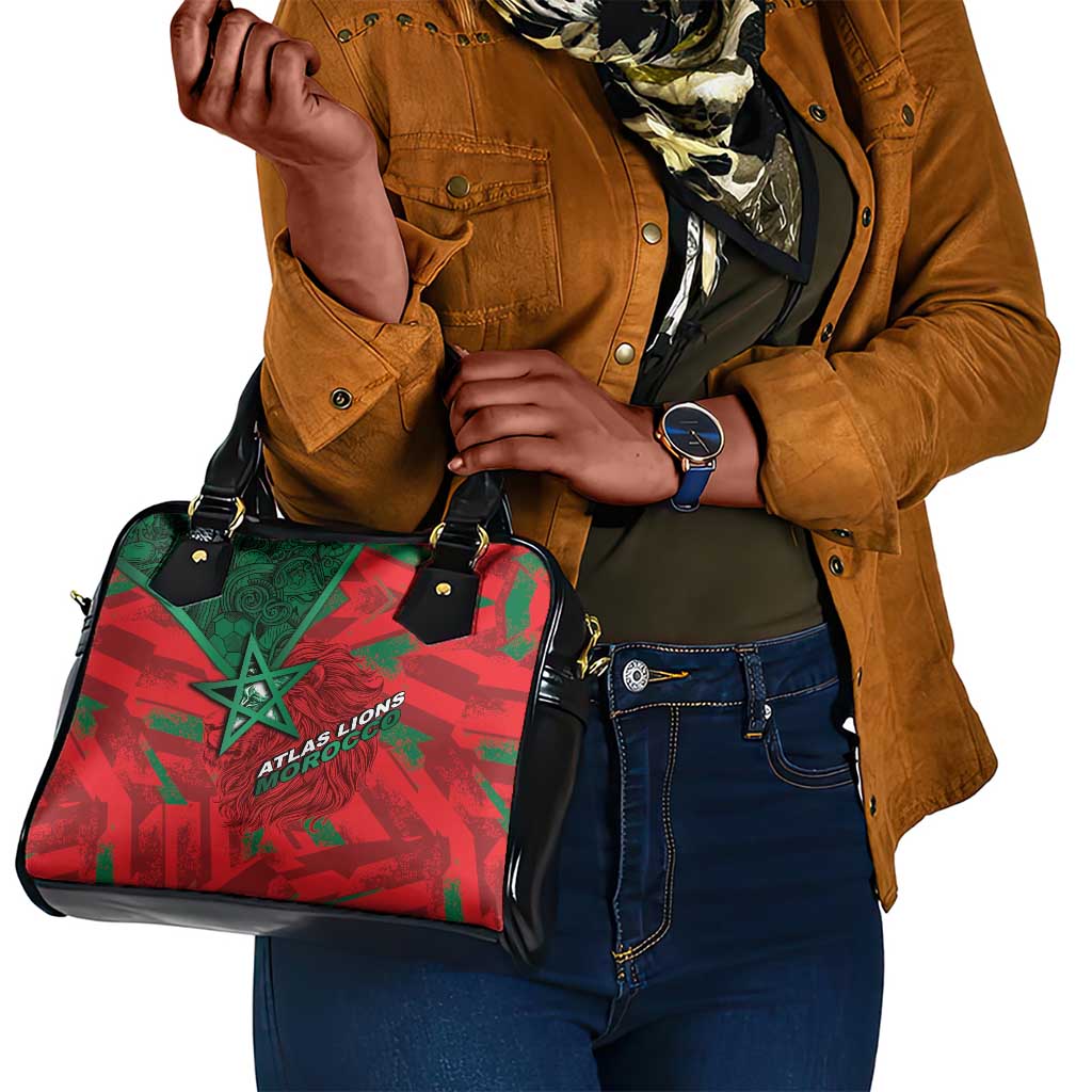 Morocco Football Shoulder Handbag Pentagram Red Lion African