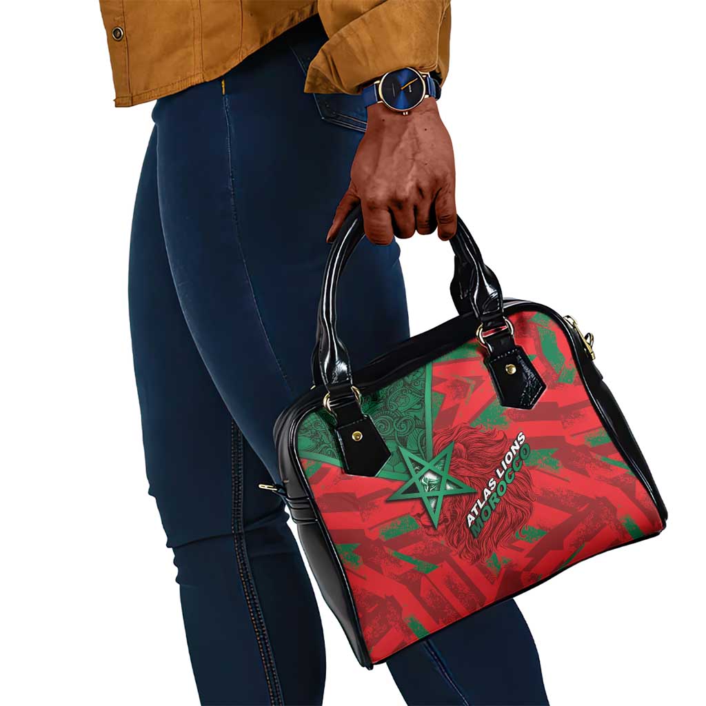 Morocco Football Shoulder Handbag Pentagram Red Lion African