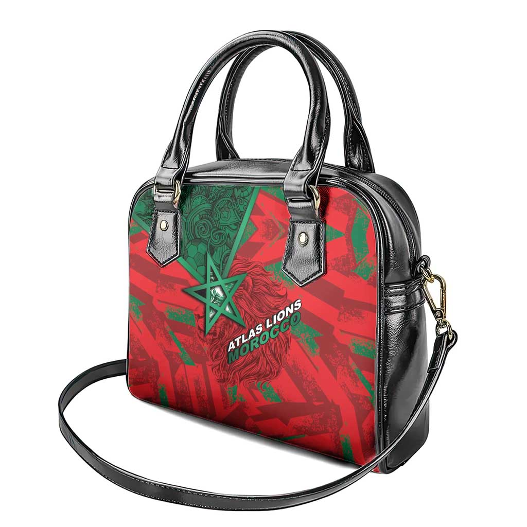 Morocco Football Shoulder Handbag Pentagram Red Lion African