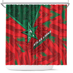 Morocco Football Shower Curtain Pentagram Red Lion African