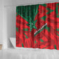 Morocco Football Shower Curtain Pentagram Red Lion African