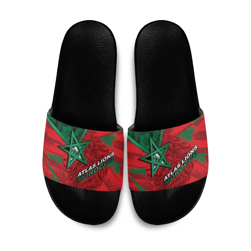Morocco Football Slide Sandals Pentagram Red Lion African