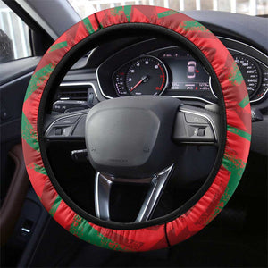 Morocco Football Steering Wheel Cover Pentagram Red Lion African