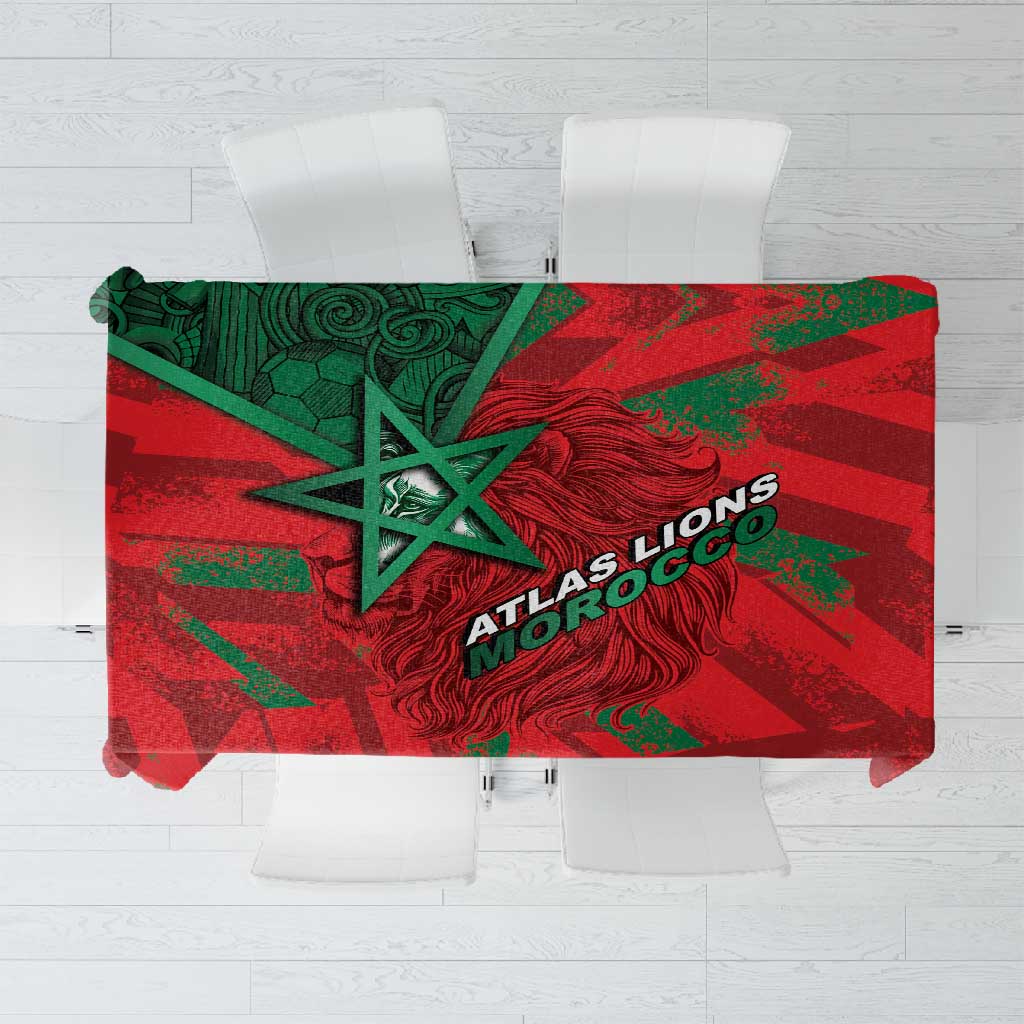 Morocco Football Tablecloth Pentagram Red Lion African