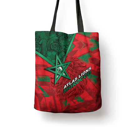 Morocco Football Tote Bag Pentagram Red Lion African