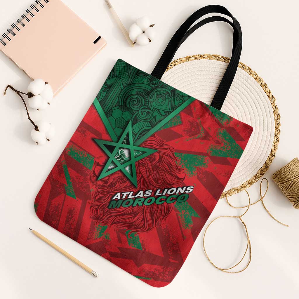 Morocco Football Tote Bag Pentagram Red Lion African