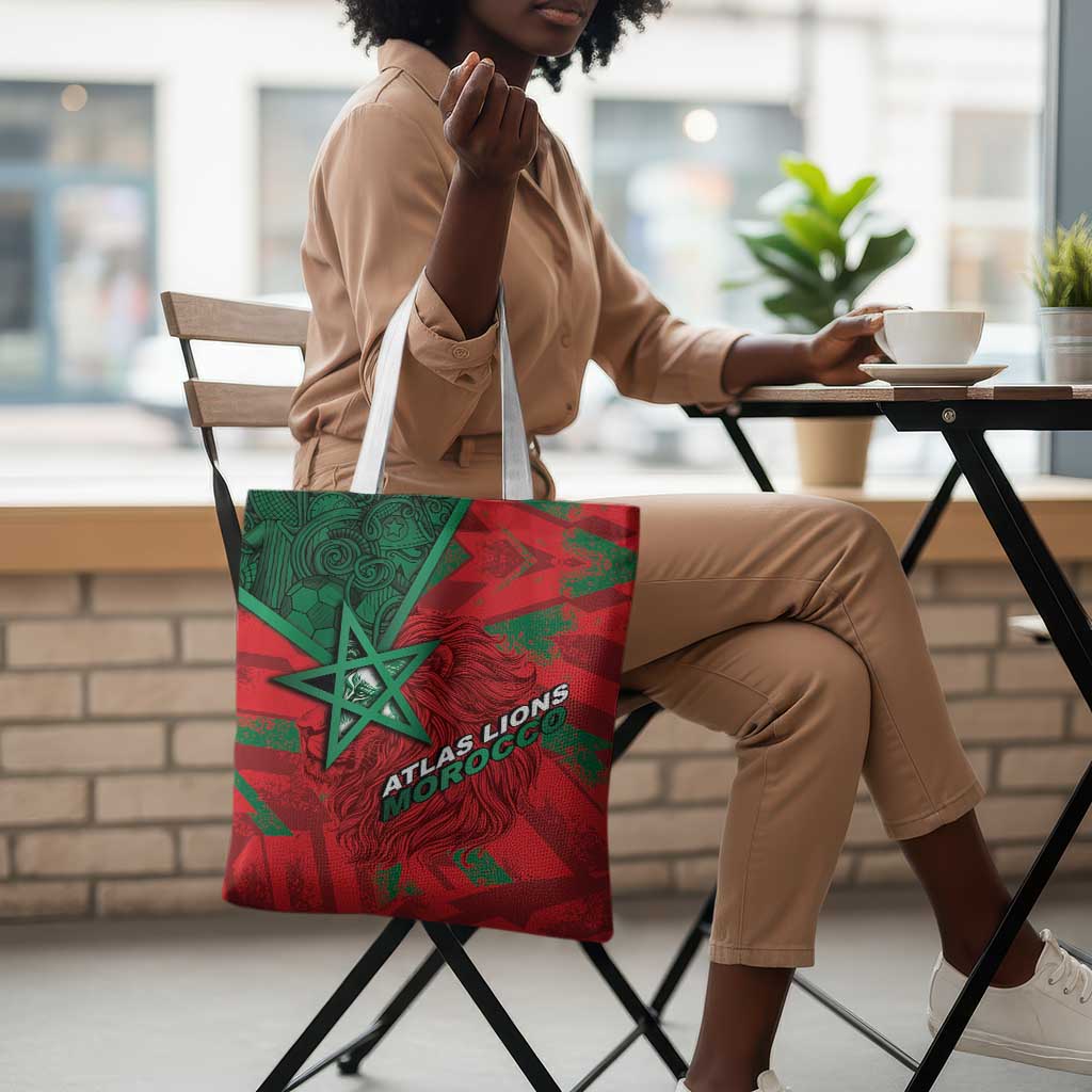 Morocco Football Tote Bag Pentagram Red Lion African