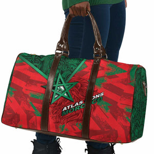 Morocco Football Travel Bag Pentagram Red Lion African