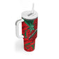 Custom Morocco Football Tumbler With Handle Pentagram Red Lion African