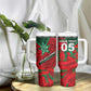 Custom Morocco Football Tumbler With Handle Pentagram Red Lion African