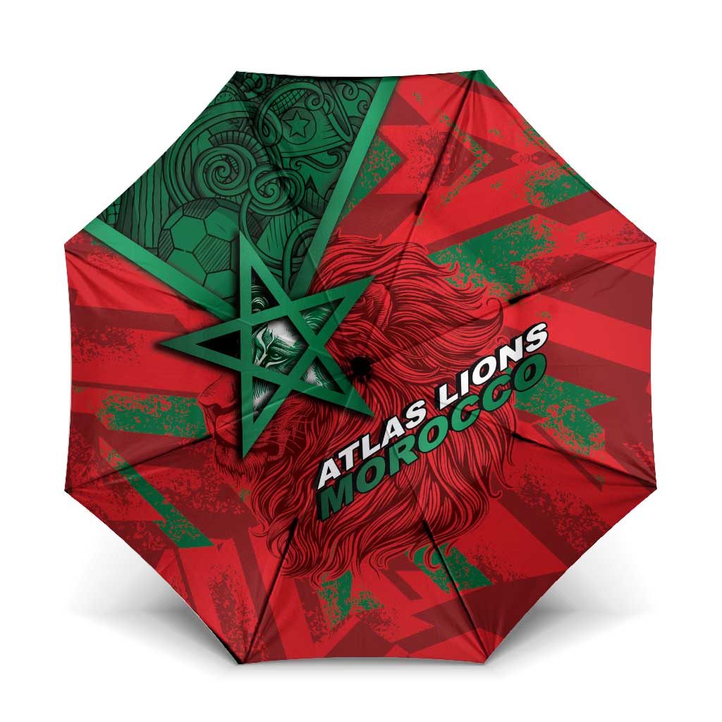 Morocco Football Umbrella Pentagram Red Lion African