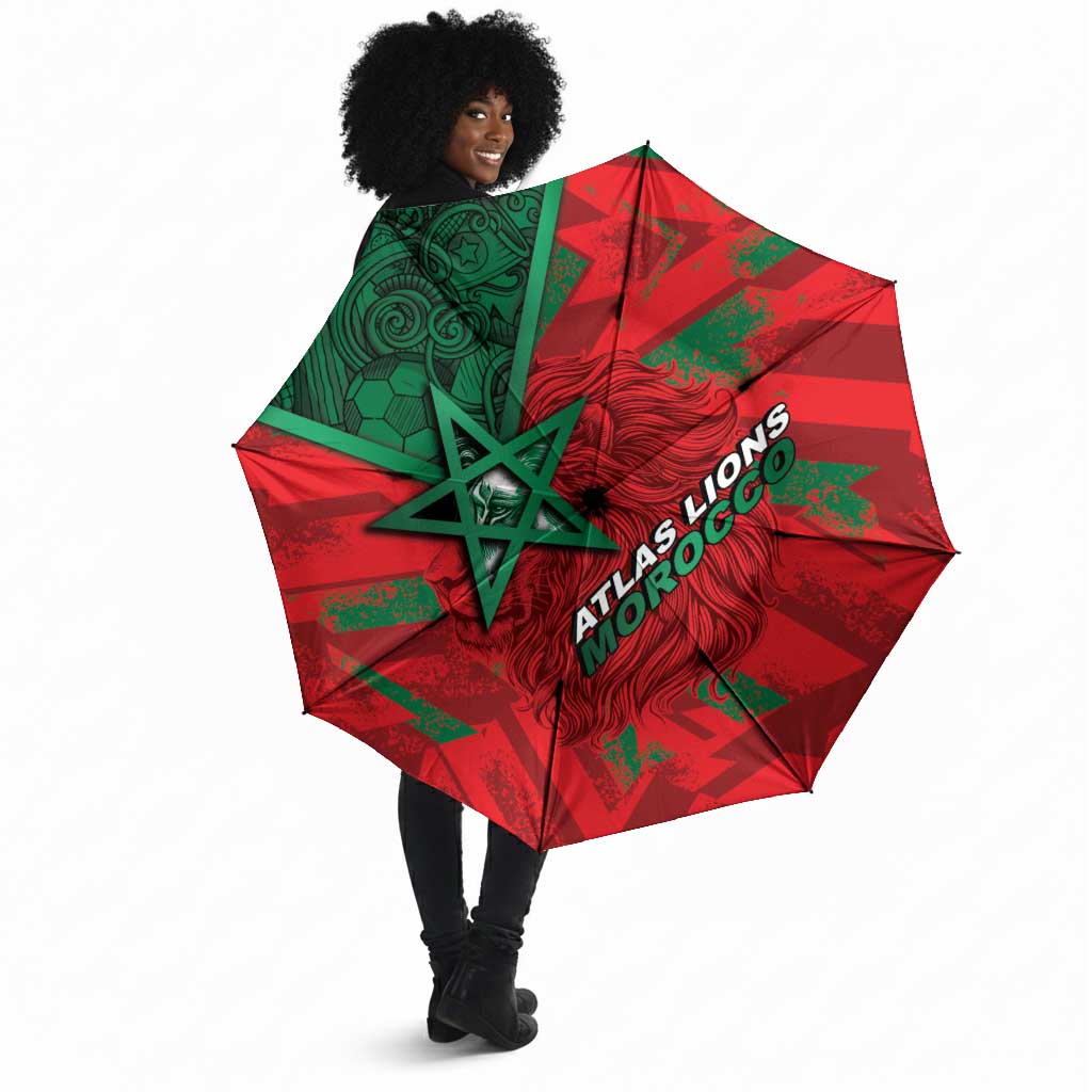 Morocco Football Umbrella Pentagram Red Lion African