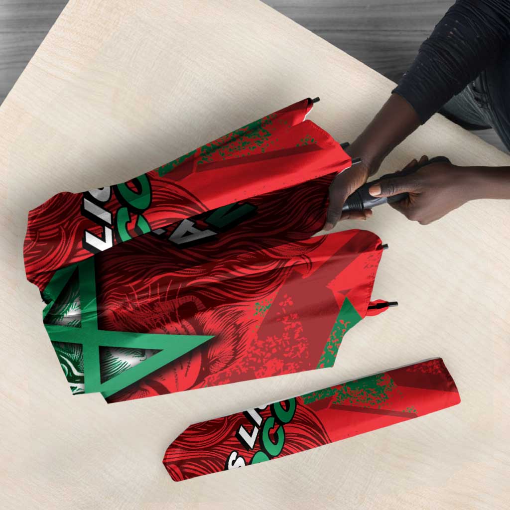Morocco Football Umbrella Pentagram Red Lion African