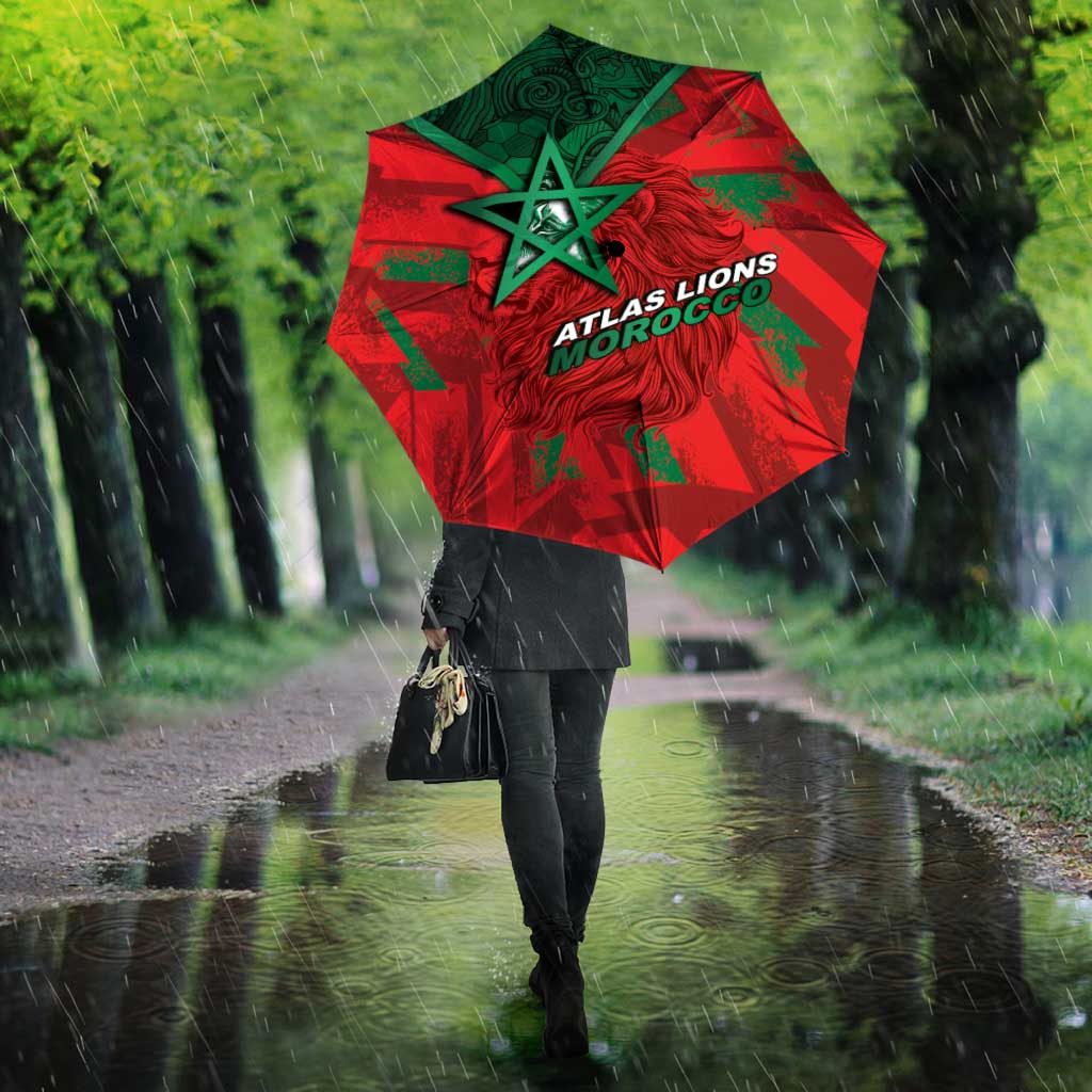 Morocco Football Umbrella Pentagram Red Lion African
