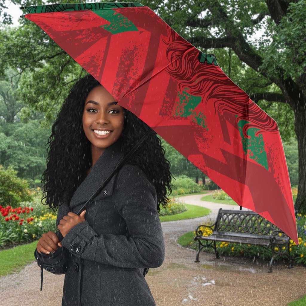 Morocco Football Umbrella Pentagram Red Lion African