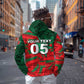 Custom Morocco Football Zip Hoodie Pentagram Red Lion African