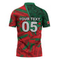 Custom Morocco Football Zipper Polo Shirt Pentagram Red Lion African
